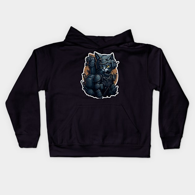 Mecha Cat_008 Kids Hoodie by Kulturmagazine